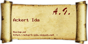 Ackert Ida névjegykártya