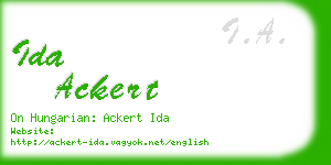 ida ackert business card